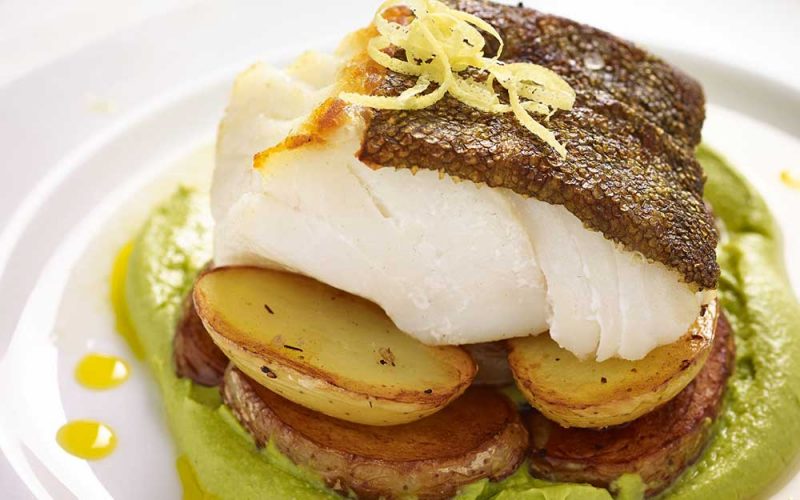 Puree Cod Fish Cod With Pea Purée - Walter Purkis and Sons