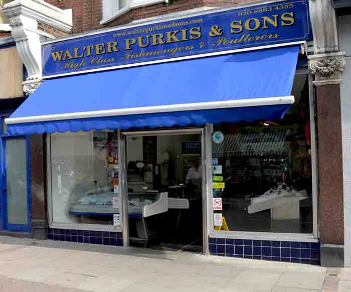 Walter Purkis Fishmongers Muswell Hill shop front