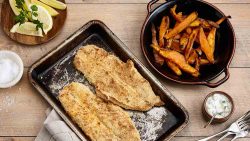 Fish and Chips with Sweet Potato chips
