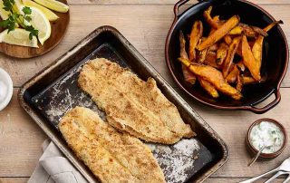 Fish and Chips with Sweet Potato chips