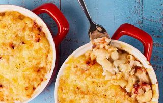 Crab Mac And Cheese in individual dishes