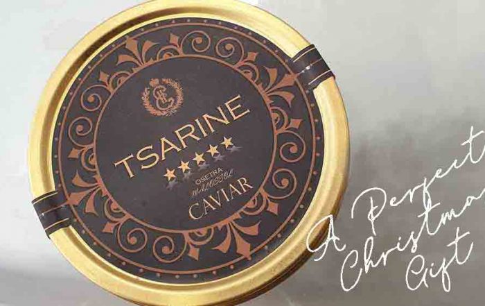 a tin of Christmas caviar