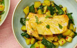 smoked haddock with spicy potatoes