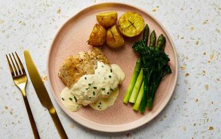 hake fillets with mustard sauce