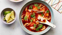 tom yum soup in a bowl